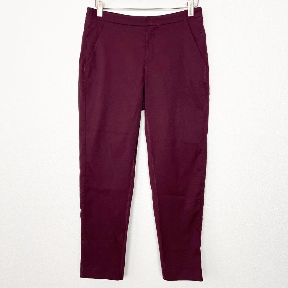 Lululemon Womens 6 Maroon Burgundy Trouser Pant Work Career Travel Athleisure